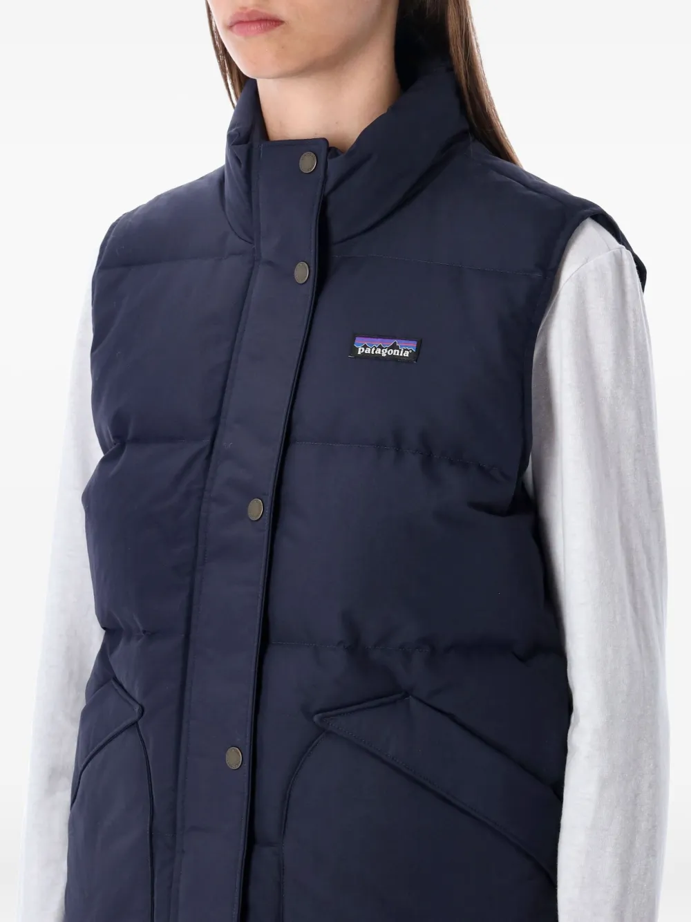 Patagonia Bodywarmer met logopatch Blauw