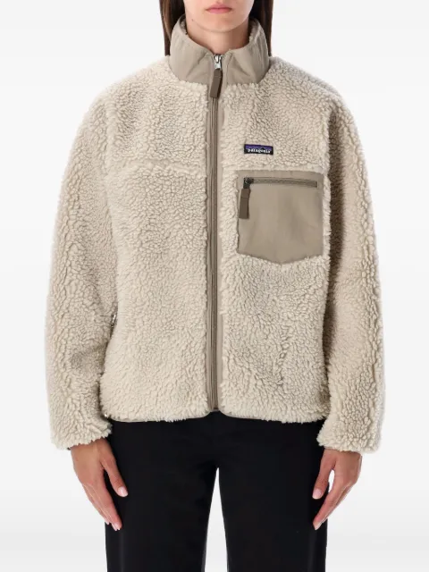 Patagonia logo-patch fleece jacket