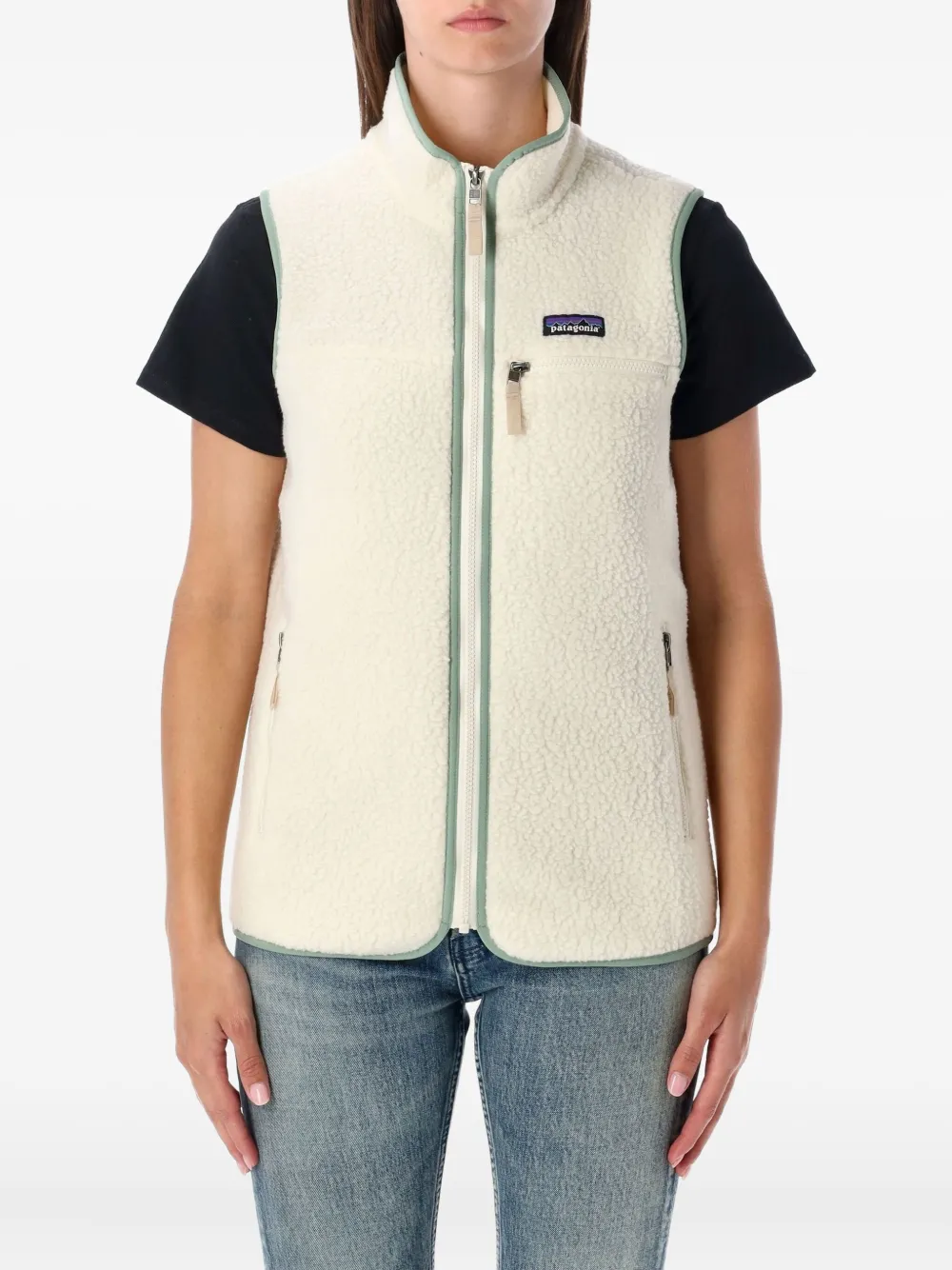 Patagonia high-neck zip-front vest | White | Image 1