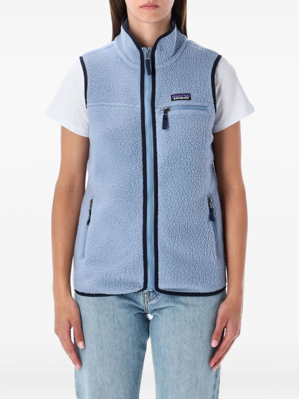 Patagonia high-neck zip-front vest | Blue | Image 1