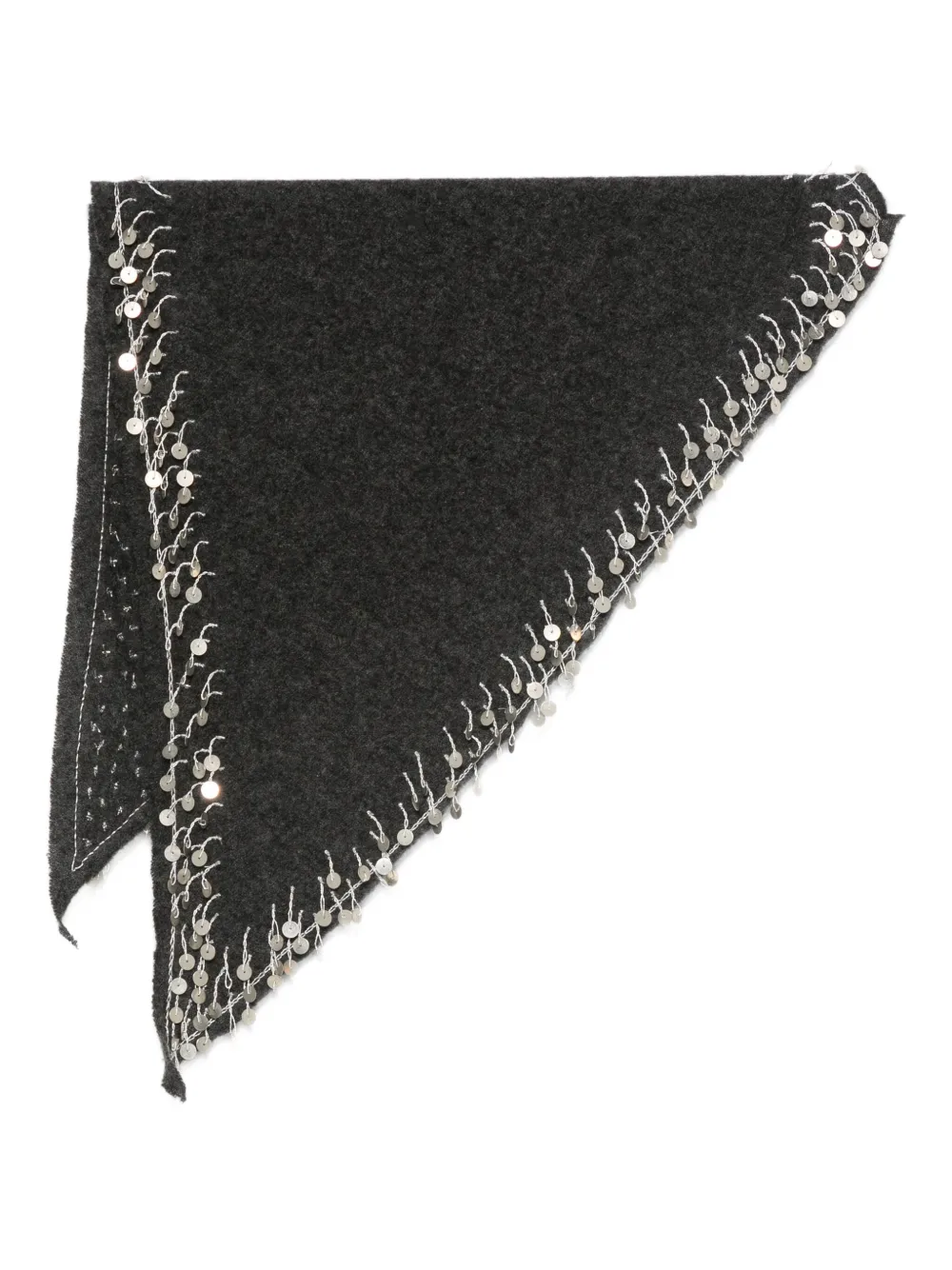 Faliero Sarti sequin-embellished cashmere scarf | Grey | Image 1