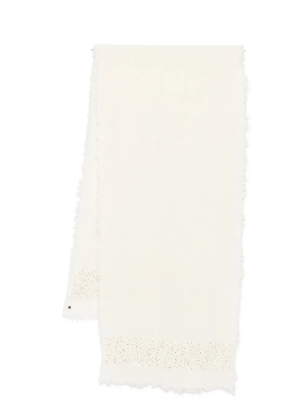 Faliero Sarti sequin-embellished fringed scarf | Neutrals | Image 1