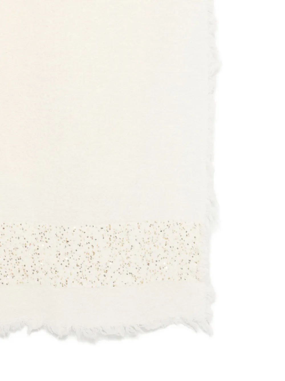 Faliero Sarti sequin-embellished fringed scarf - Beige