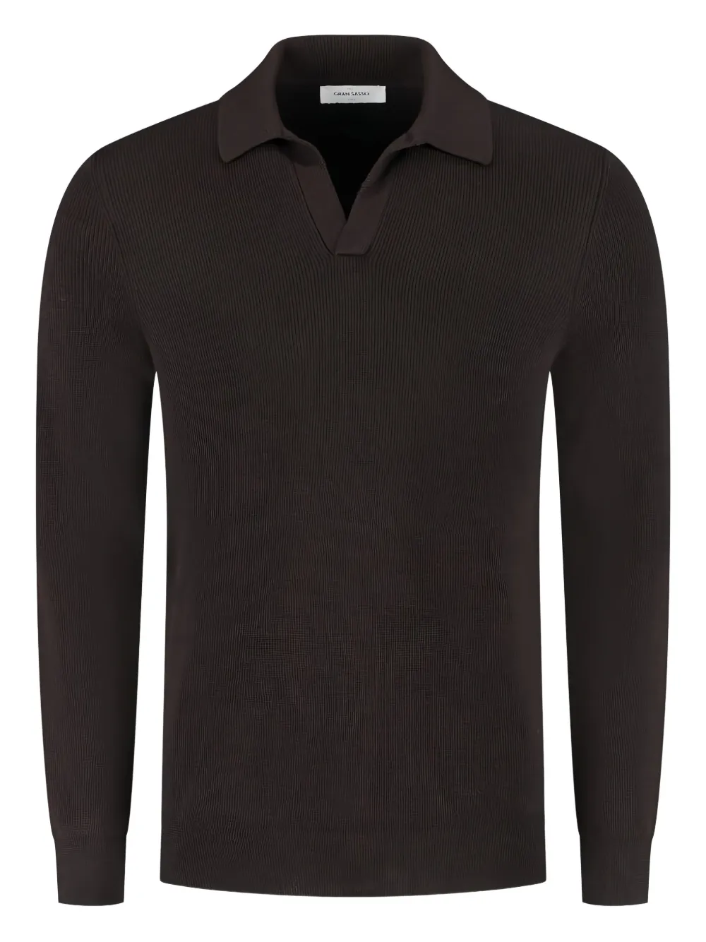 Gran Sasso polo-collar ribbed sweater | Brown | Image 1