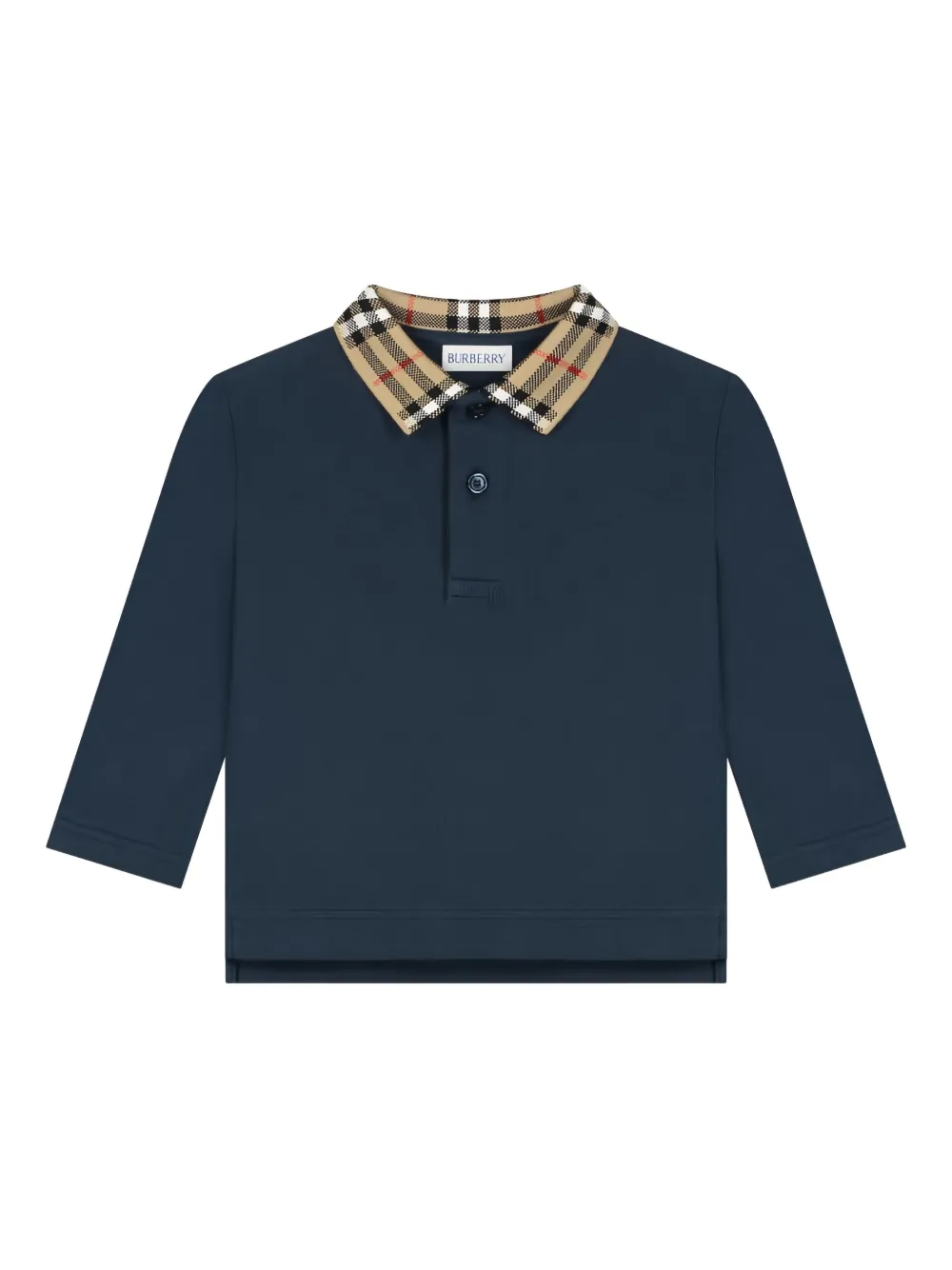 Burberry Kids check-trimmed polo shirt - Blu
