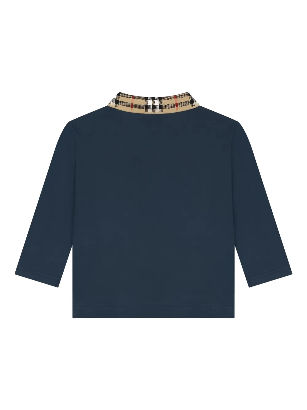 Burberry Kids check-trimmed polo shirt - Blauw