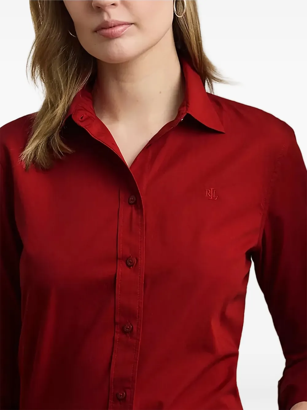 Lauren Ralph Lauren Katoenen blouse met geborduurd logo Rood