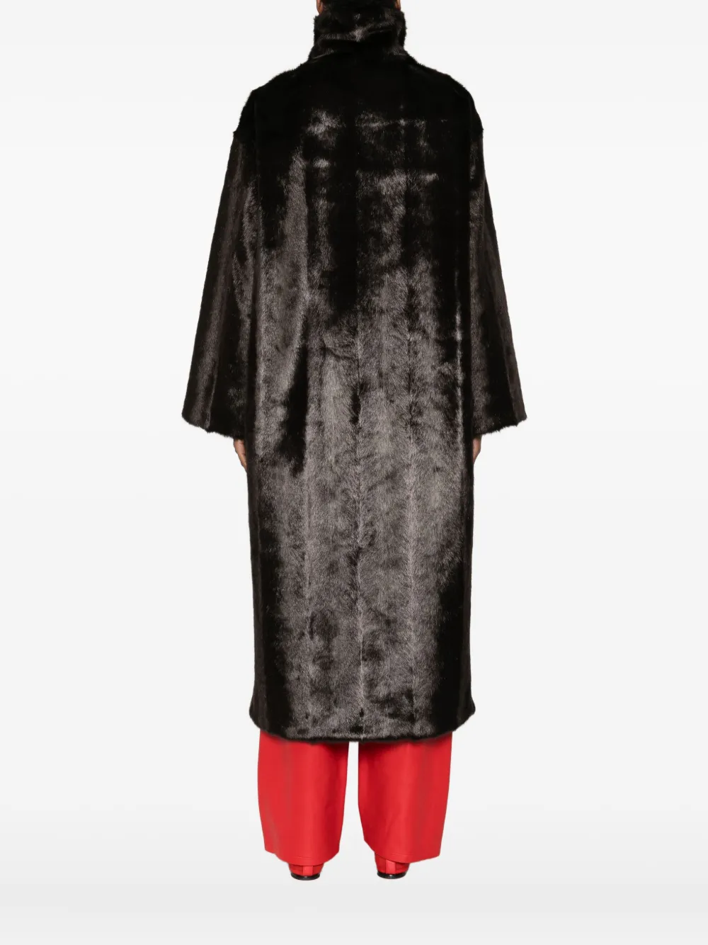 Rohe Faux-fur Buttoned Coat In Black