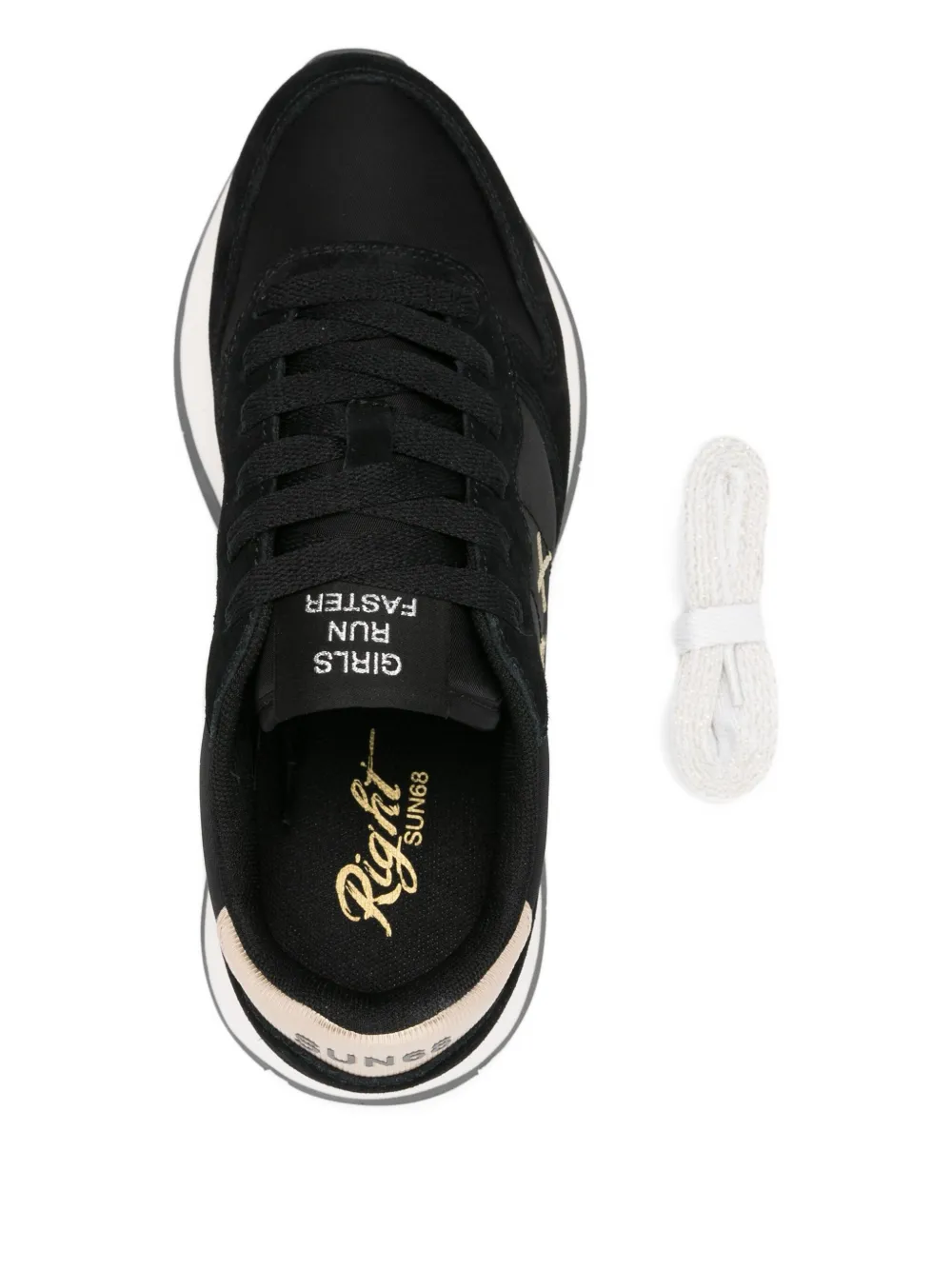 Sun 68 Appliqué-detail Sneakers In Black