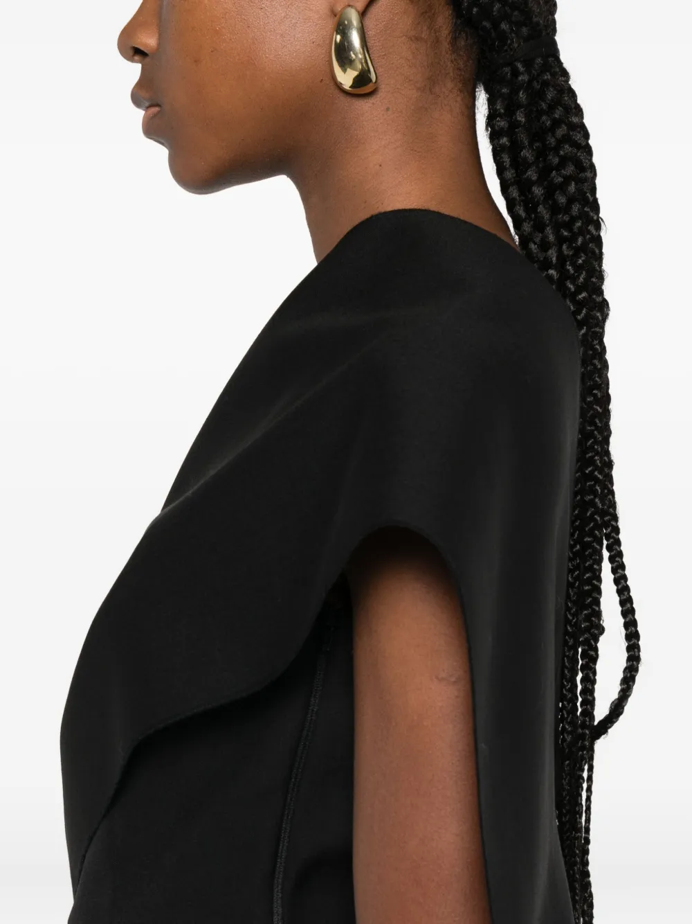 Rohe One-shoulder Cape Top In Black