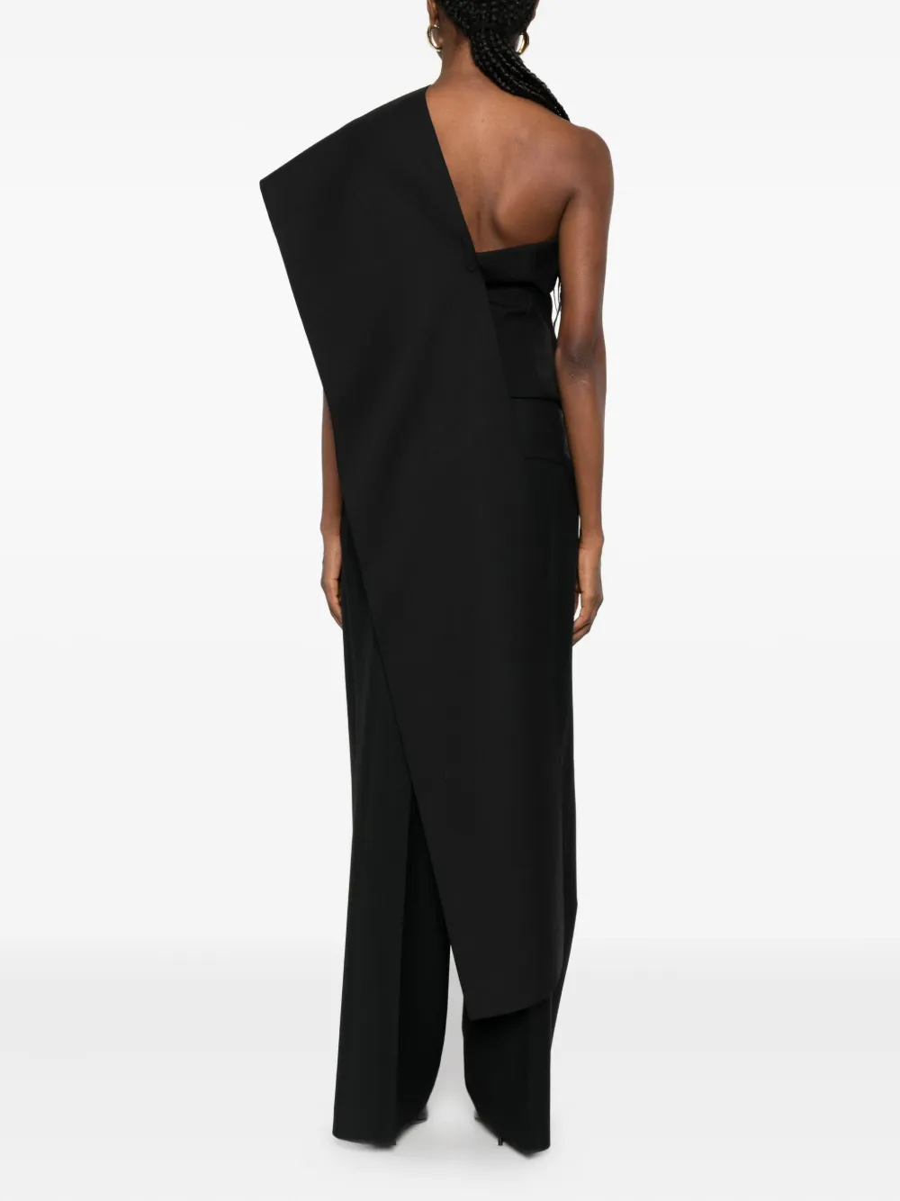 Rohe One-shoulder Cape Top In Black