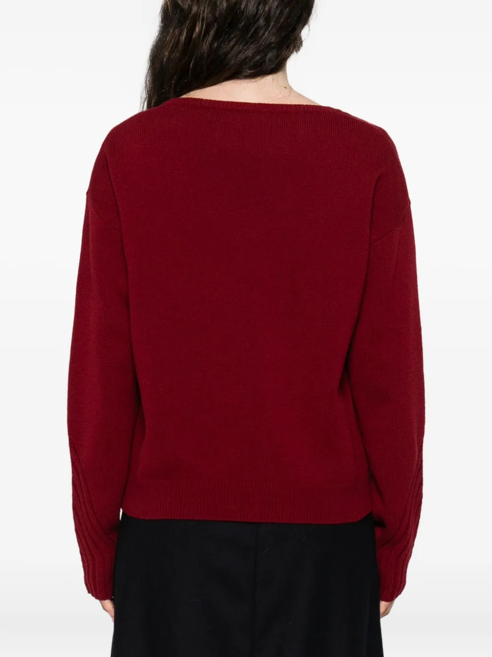 Majestic Filatures Trui met V-hals Rood