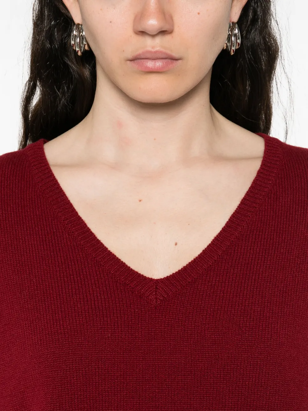 Majestic Filatures Trui met V-hals Rood