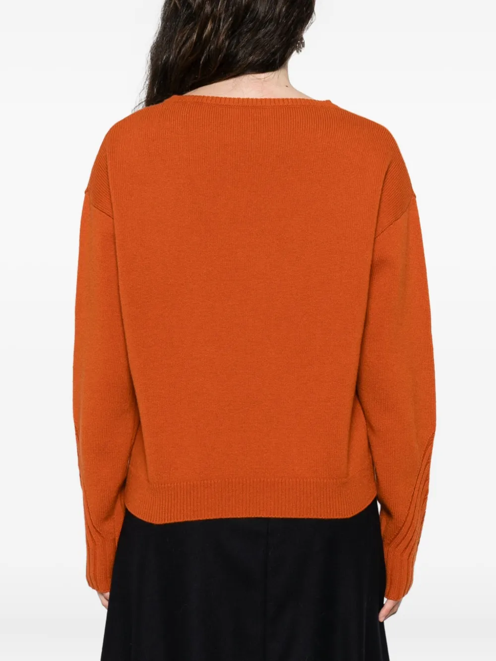 Majestic V-neck Sweater In Orange
