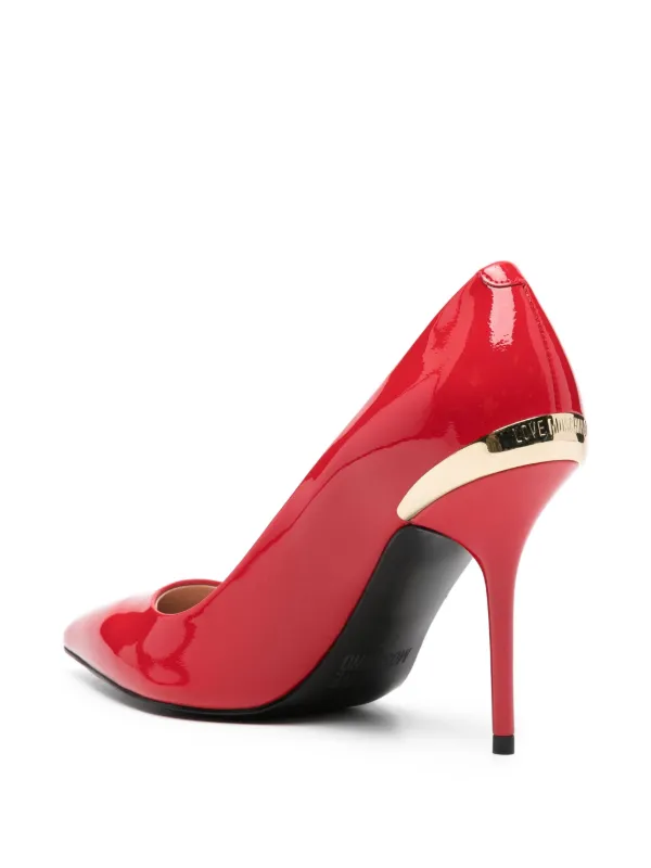 Love Moschino Pumps Mit Blockabsatz Damen – Schwarz, Aus Ziegenleder Innen, Polyamid/Elastan Außen