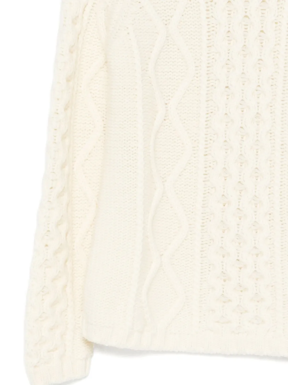 Filippa K Cable-knit Roll-neck Sweater In White