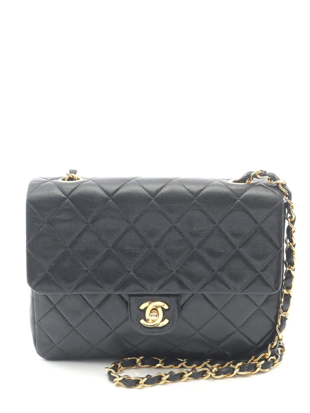 CHANEL Pre-Owned 1991-1994 Small Square Quilted Lambskin Flap crossbody bag | Black | Image 1