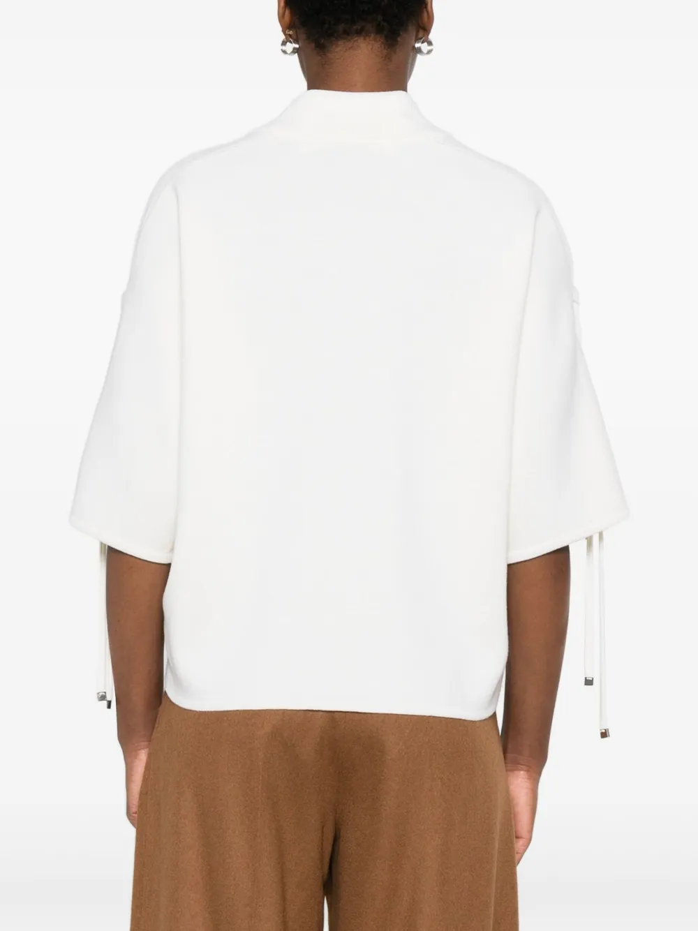 Max Mara Top met verlaagde schouders en veters Wit