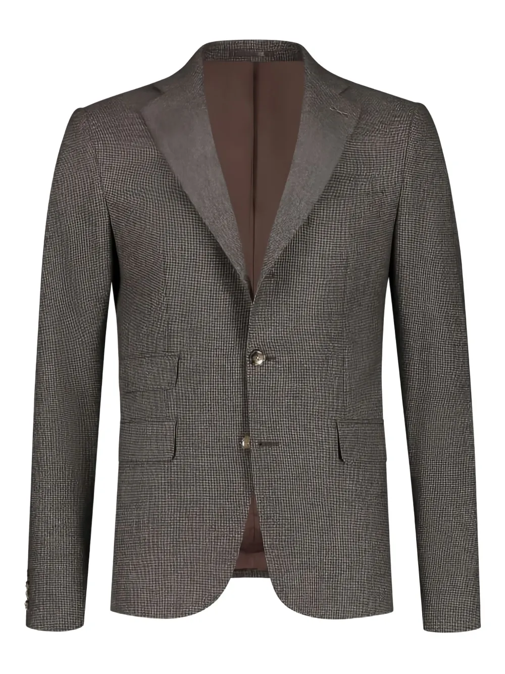 Paul Zeist Checked Single-breasted Blazer In Brown
