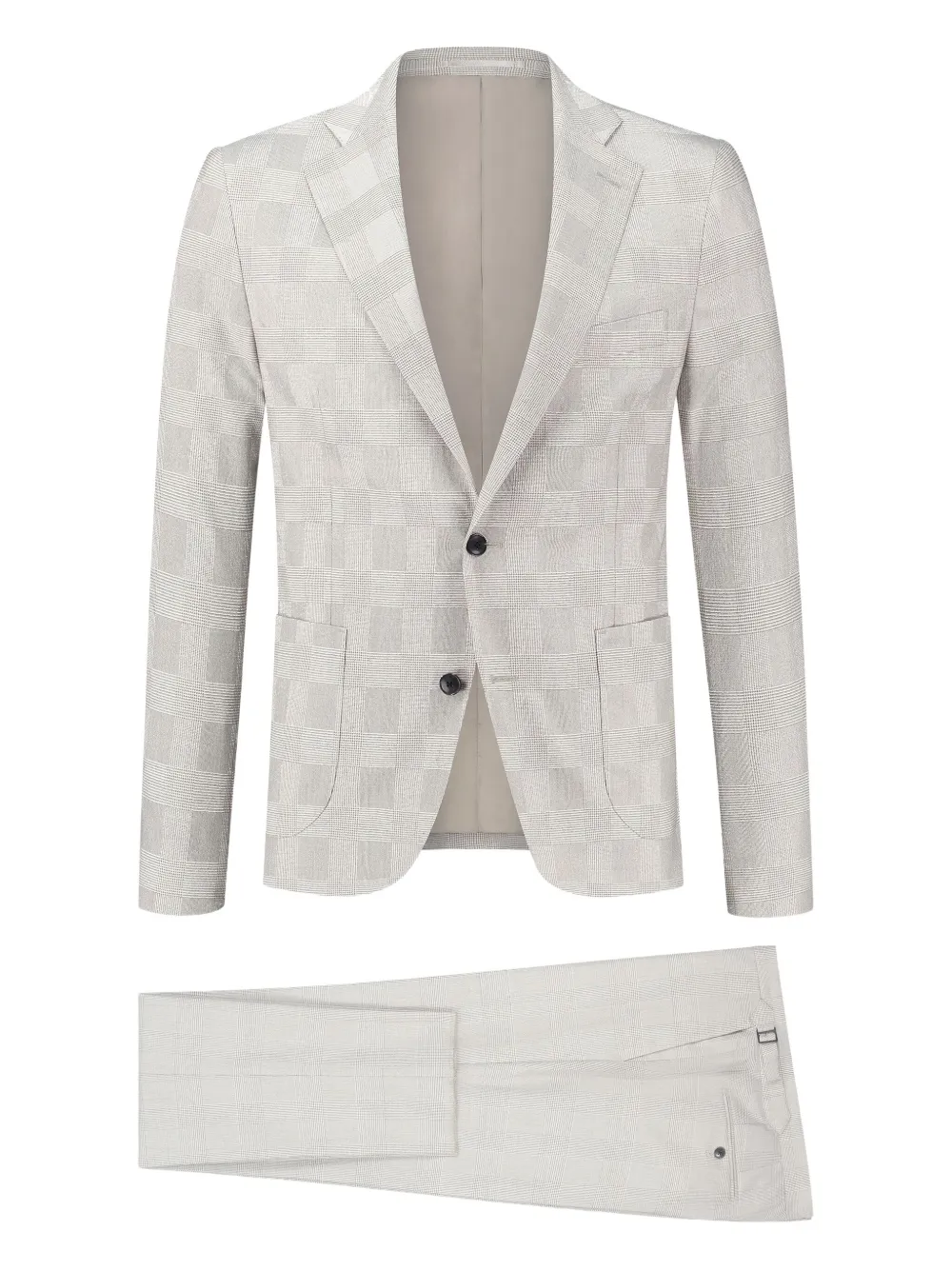 Paul Zeist Checked Single-breasted Suit In Gray