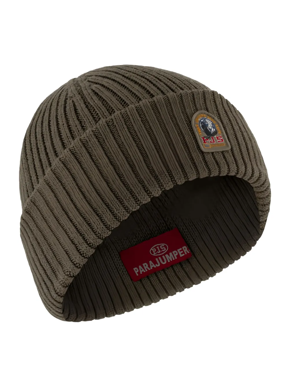 Parajumpers Ribbed Logo-patch Beanie In Green