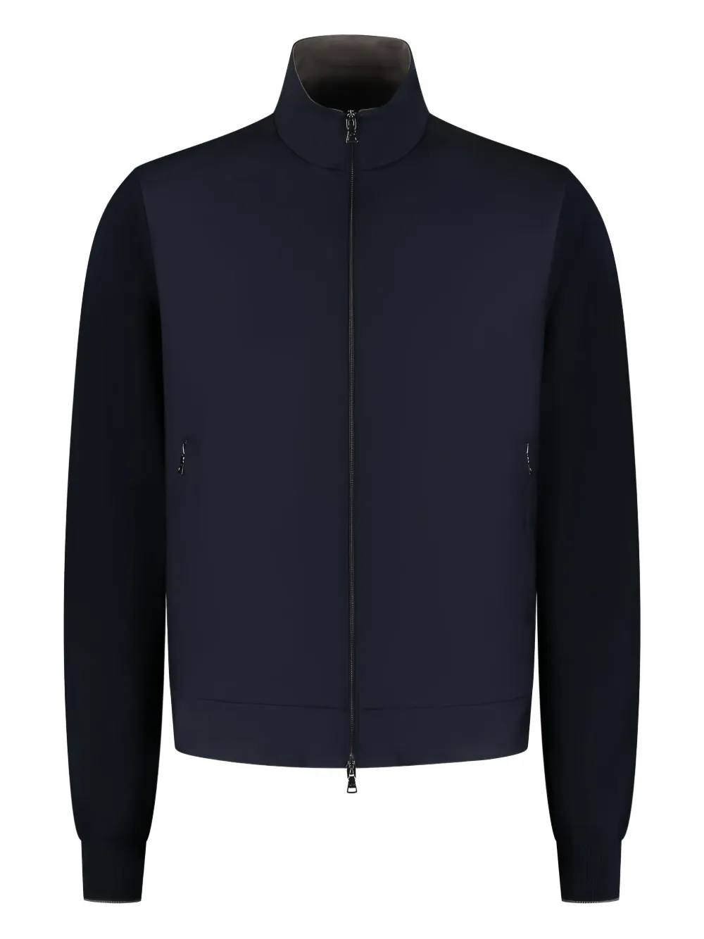 Paul & Shark knitted-panel zip-up jacket - ブルー Paul & Shark knitted-panel zip-up jacket - ブルー