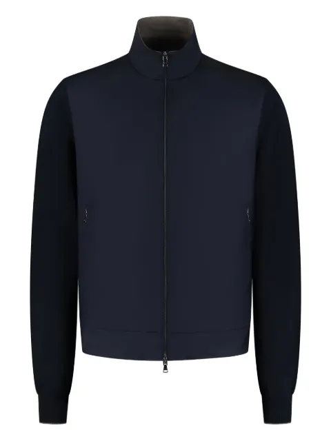 Paul & Shark knitted-panel zip-up jacket