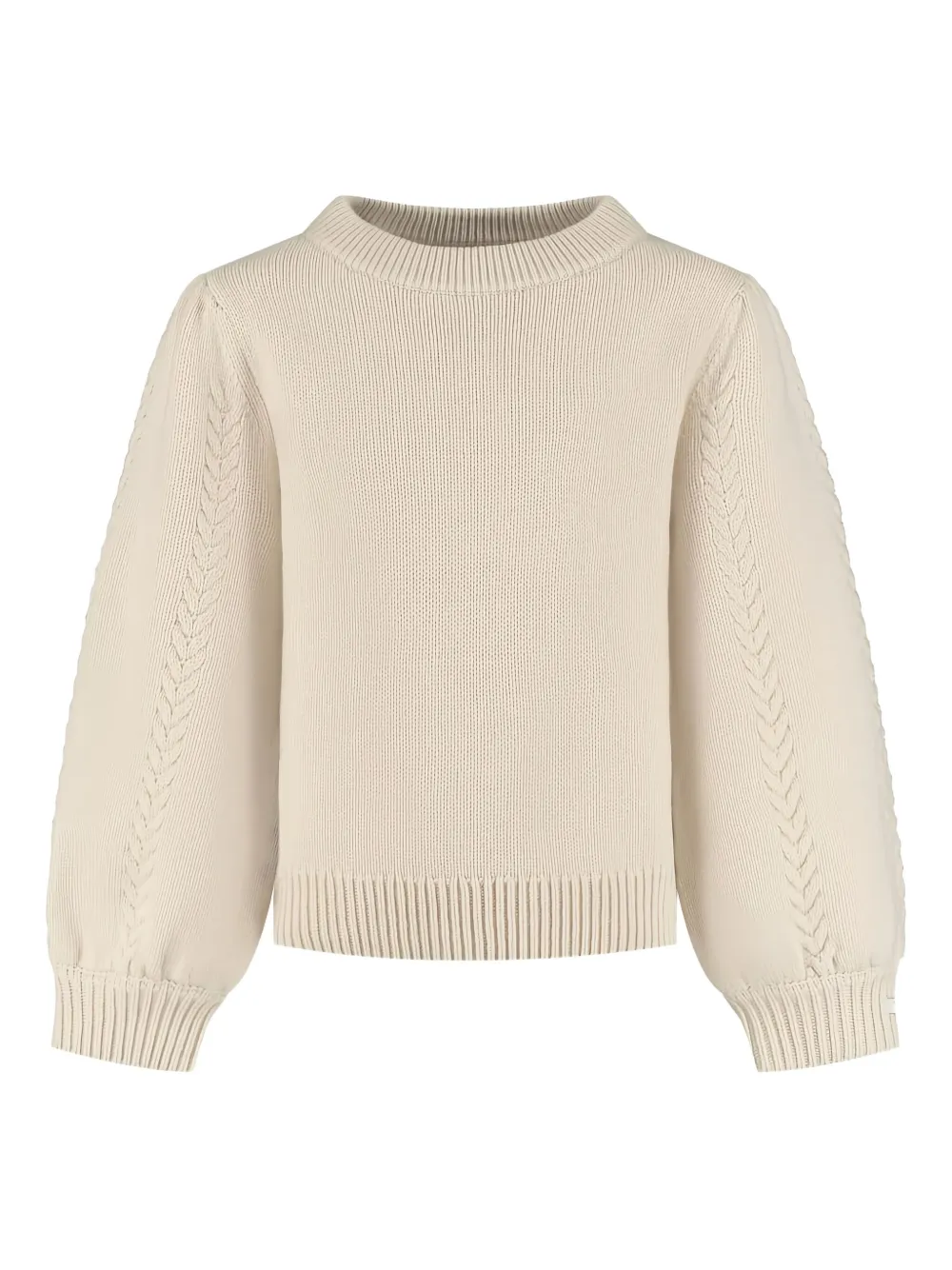 Donsje cable-knit balloon-sleeve sweater | Neutrals | Image 1