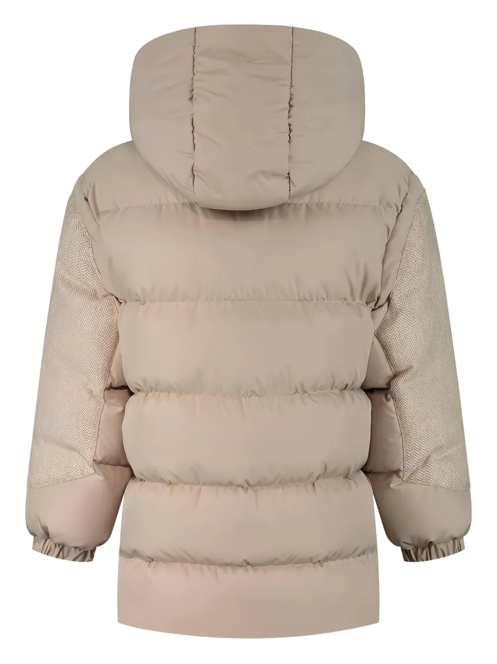 Eleventy Herringbone-detail Down Jacket In Neutral