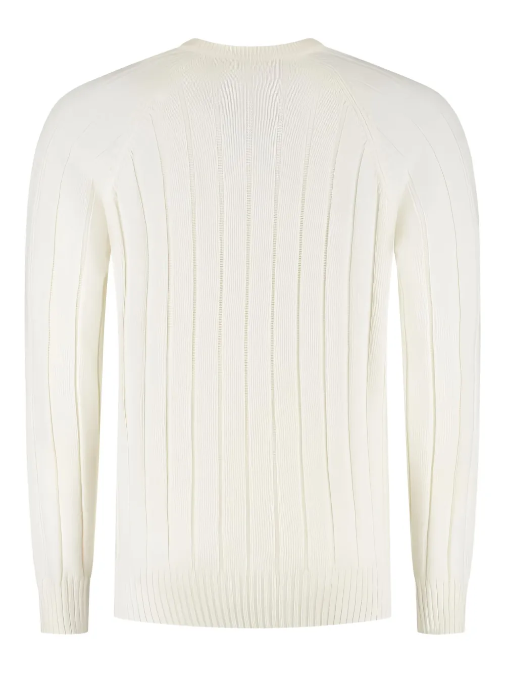 Gran Sasso Geribbelde sweater met ronde hals - Wit