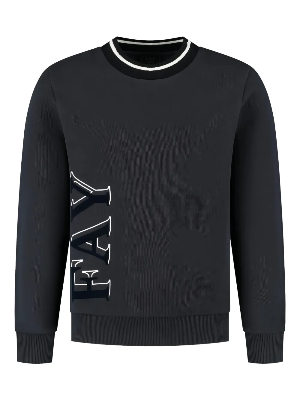 Fay Kids' Embroidered-detail Crew-neck Sweatshirt In Black