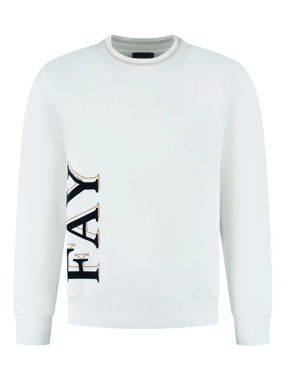Fay Kids' Logo-detail Crew-neck Sweater In White