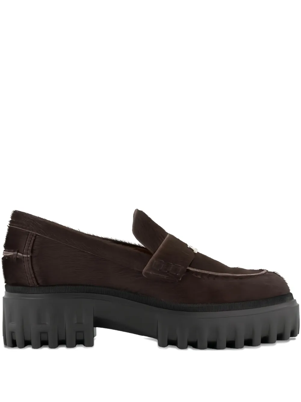 Hogan Suède loafers met plateauzool Bruin