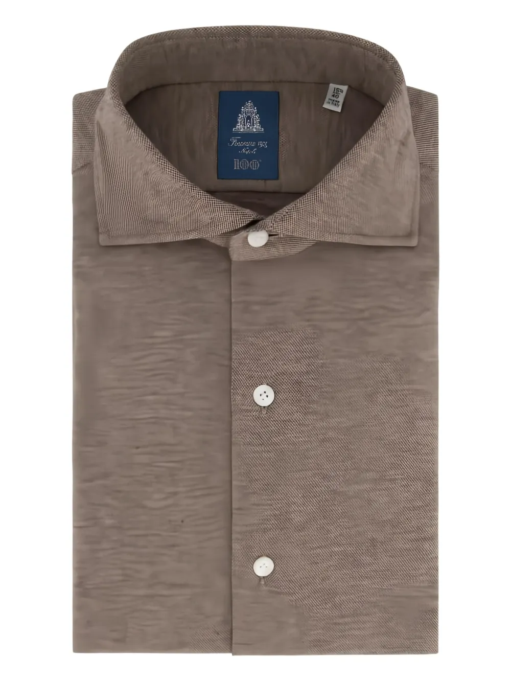 Finamore 1925 Napoli buttoned piqué shirt | marrón | Image 1