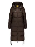 Parajumpers Lodenfry hooded longline puffer coat - Brown