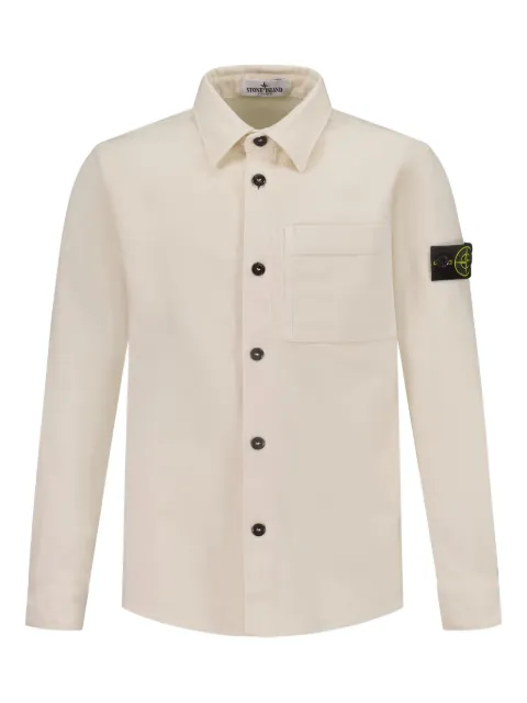 Stone Island Junior Compass-badge button-down shirt