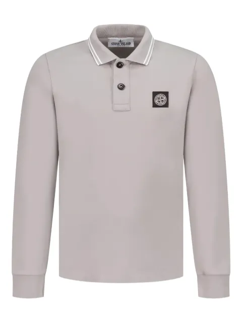 Stone Island Junior long-sleeve tipped polo shirt