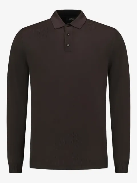 Zanone long-sleeved wool polo shirt
