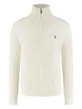 Polo Ralph Lauren ribbed high-neck half-zip sweater - White