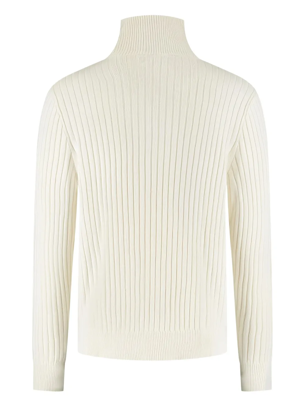 Polo Ralph Lauren Geribbelde trui met hoge hals en halve rits Wit