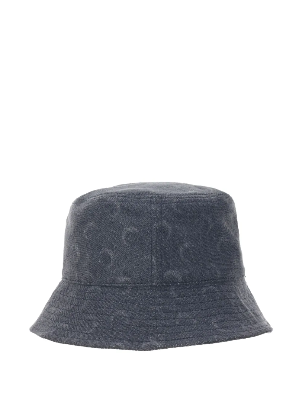 Marine Serre Denim Bucket Hat With Moon Laser Print In Blue