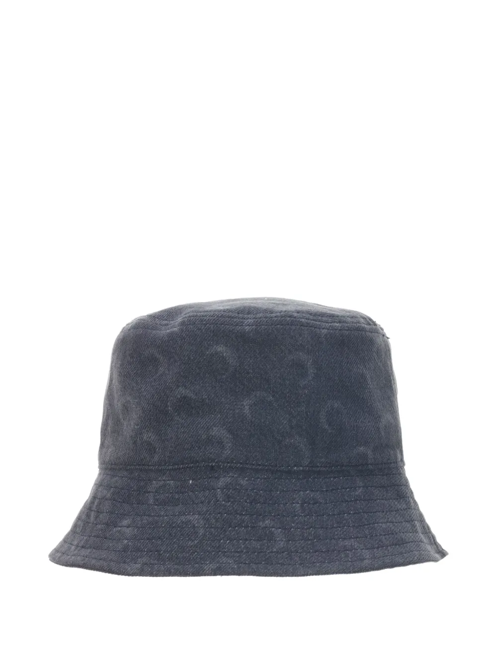 Marine Serre Denim Bucket Hat With Moon Laser Print In Blue