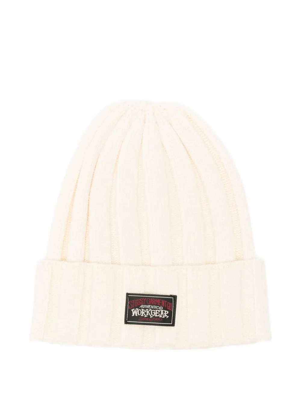 Stussy Ribbed Logo-patch Beanie In Gray