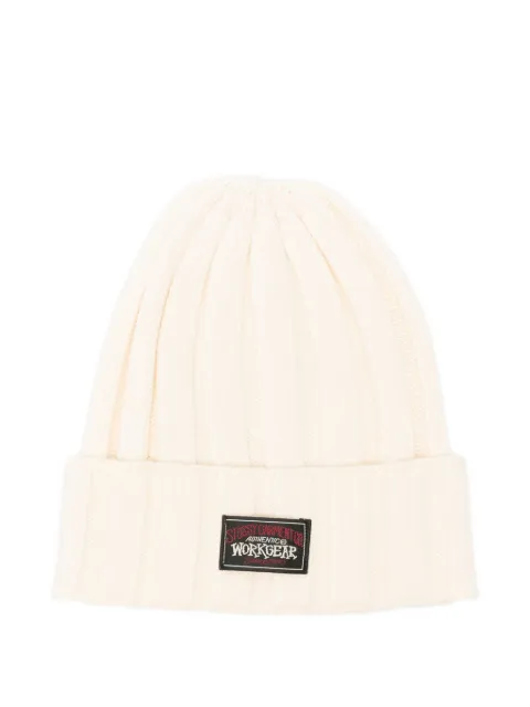 Stüssy ribbed logo-patch beanie 