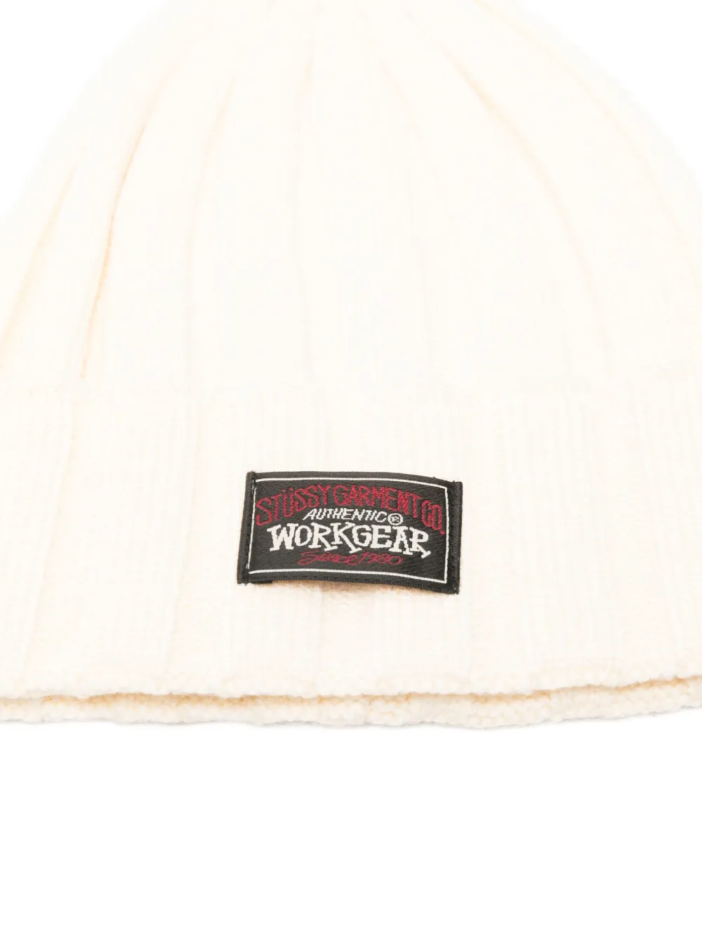 Stussy Ribbed Logo-patch Beanie In Gray