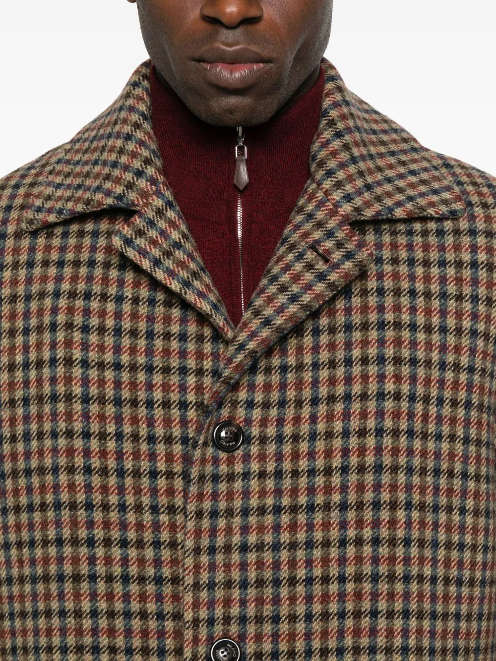 Valstar Checked Single-breasted Coat In Neutral