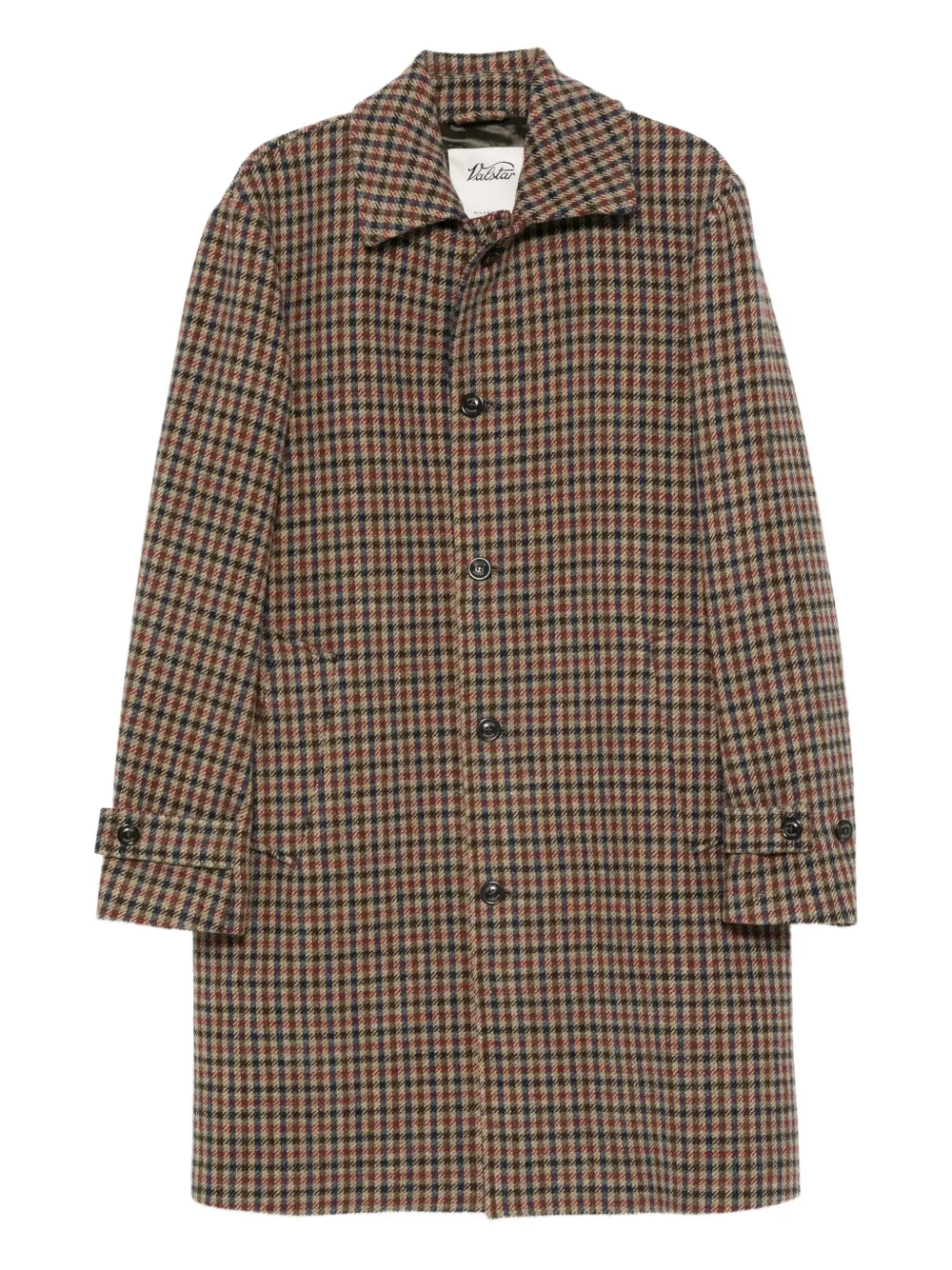 Valstar Checked Single-breasted Coat In Neutral