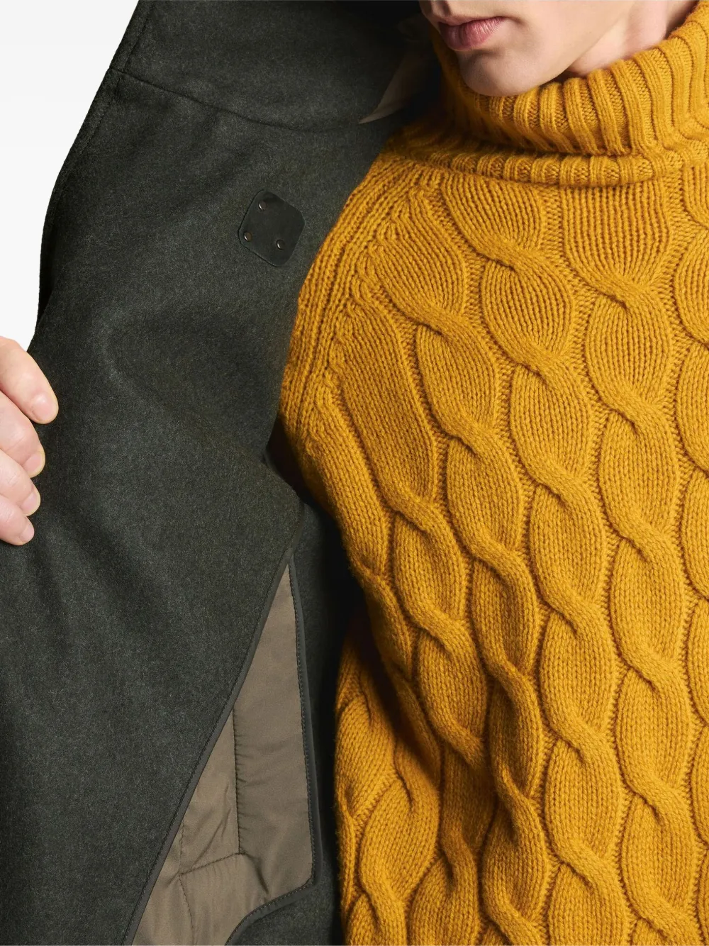 Fay Patch-pocket Single-breasted Coat In Green