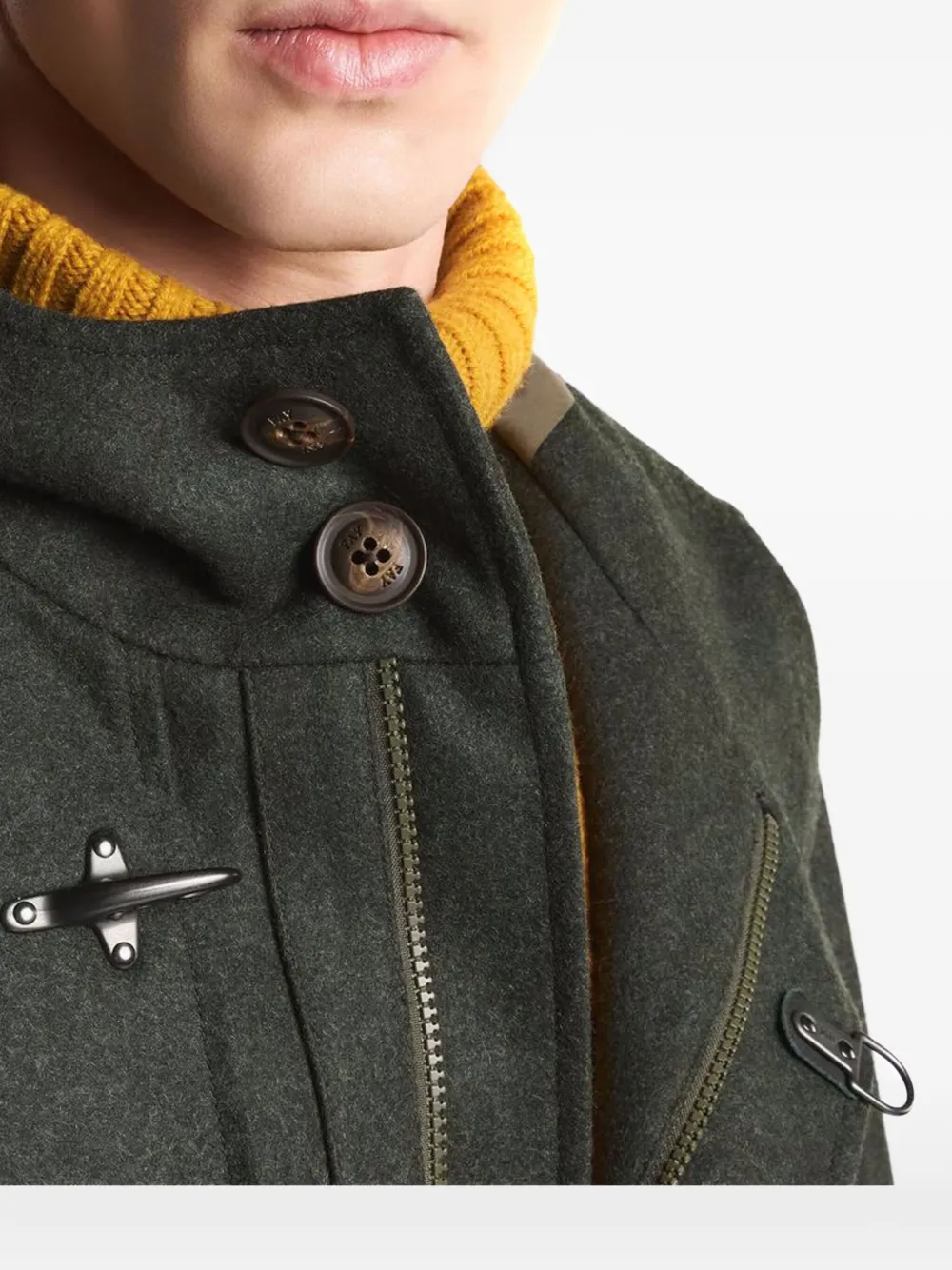 Fay Patch-pocket Single-breasted Coat In Green