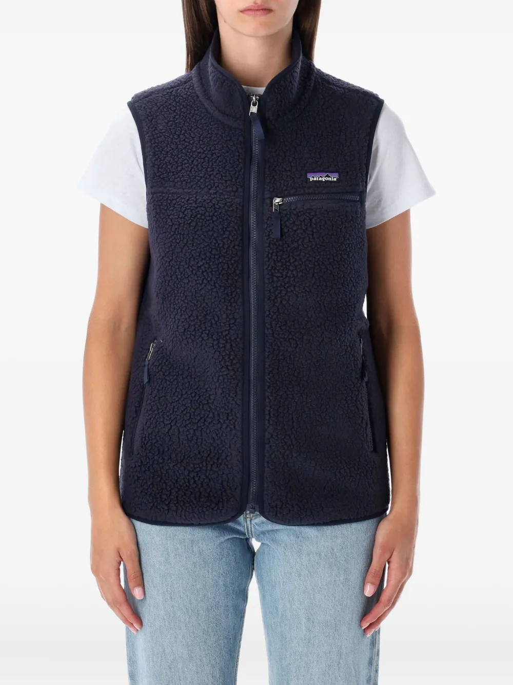 Patagonia zip-front fleece vest | Blue | Image 1